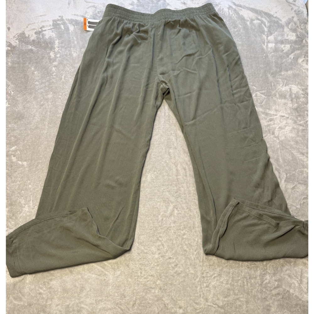 Three Dots Pants Womens XXL Green Elastic Pull On Wide Leg Pockets Rayon NWT - Picture 12 of 12